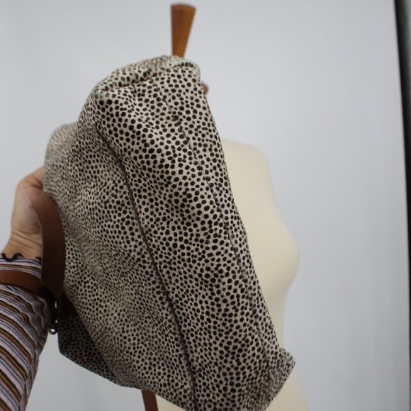 Madewell Cross Body Leather Speckled Fur Distressed Cross Body Purse Bag - Picture 11 of 12